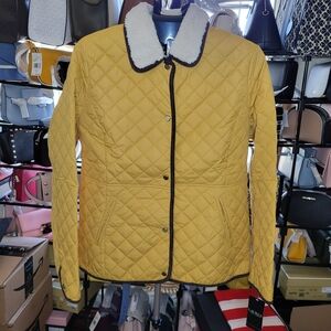 Lauren Ralph Lauren Women's Faux-Sherpa-Collar Quilted Coat In 1QK Mustard